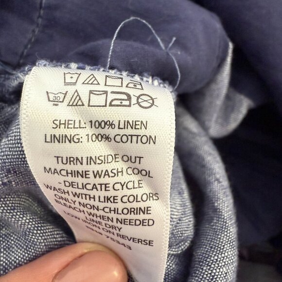 Rachel Zoe Blue Linen Wide Leg Jumpsuit - Picture 11 of 11